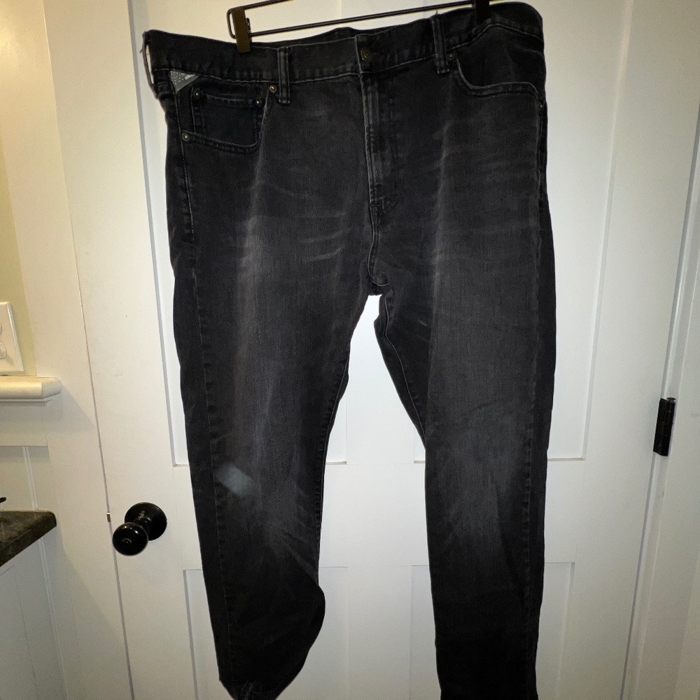 Vintage Denim & Supply Jeans Low Skinny Distressed Black Denim Mens Size 40x30